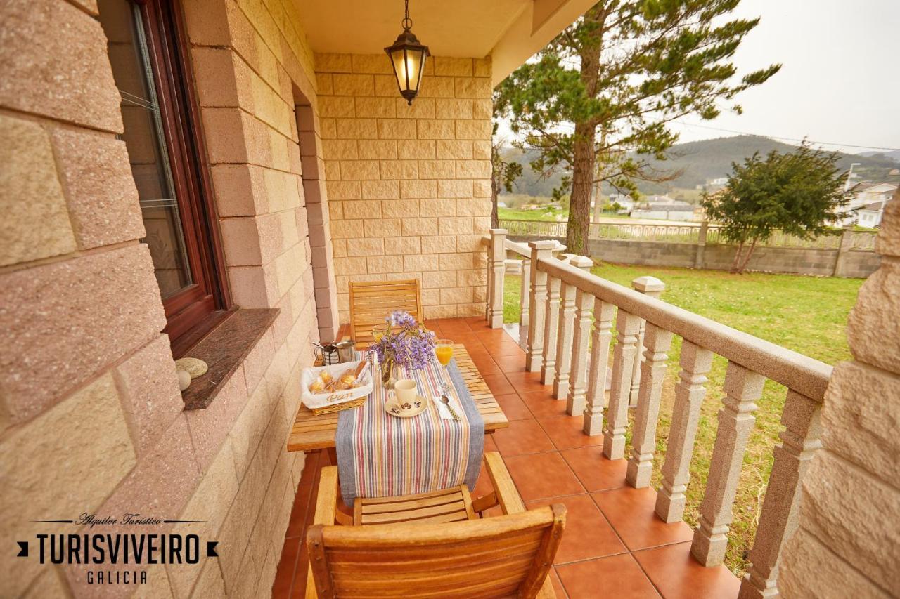 Casa En La Playa De Area Con Finca Privada Viveiro Exterior foto